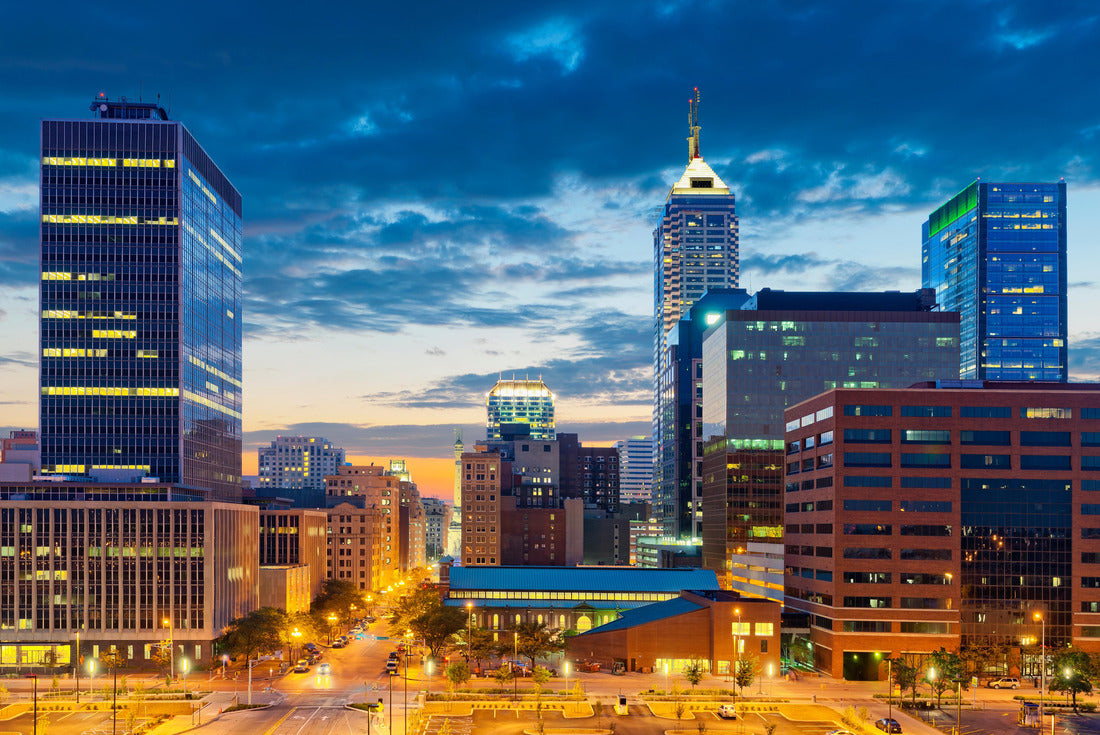 Indianapolis. Image of Indianapolis skyline at sunset 2000pc Puzzle