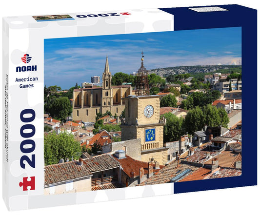 Noah Jigsaw Puzzle Salon de Provence with church and bell tower, France 2000 pieces
