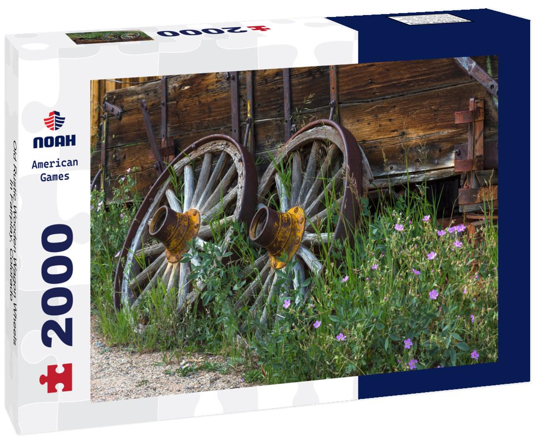 Noah Jigsaw Puzzle Old Rustic Wooden Wagon Wheels In Fairplay, Colorado 2000 pieces