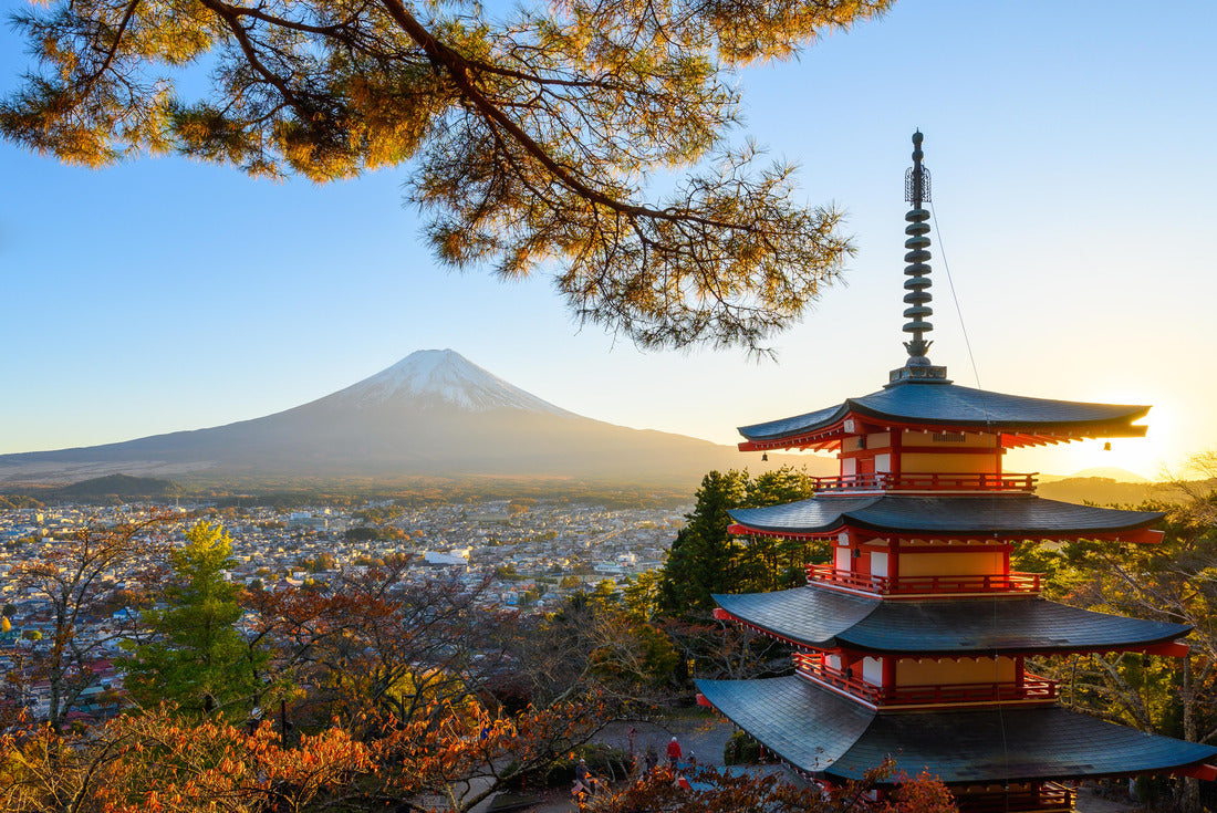 Red pagoda Chureito and Mount Fuji at sunset 2000pc Puzzle