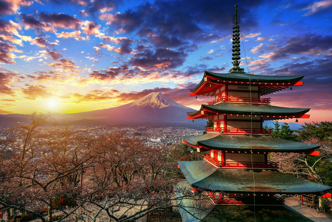 Chureito pagoda and Fuji mountain at sunset in Japan 2000pc Puzzle