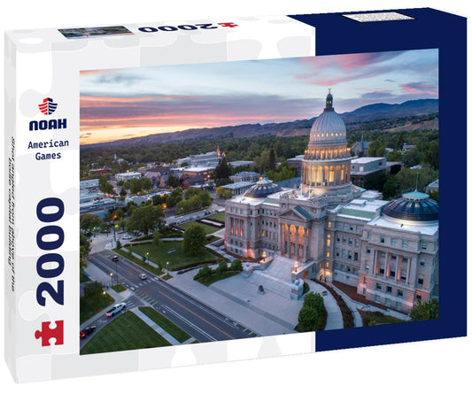 Noah Jigsaw Puzzle Shot angled from above of the boise capital building 2000 pieces