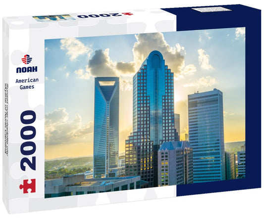 Noah Jigsaw Puzzle Sunset over charlotte city skyline of North Carolina 2000 pieces