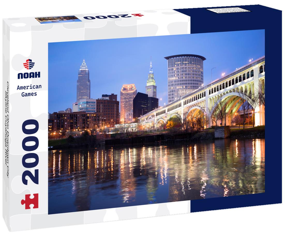 Noah Jigsaw Puzzle Cleveland Ohio Downtown City Skyline Cuyahoga River 2000 pieces