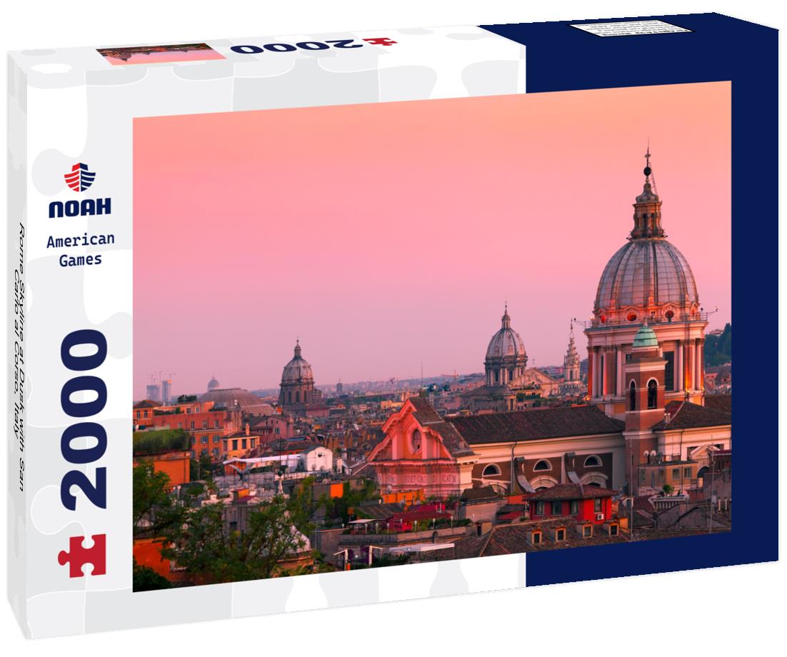 Rome Skyline at Dusk with San Carlo al Corso, Italy 2000pc Puzzle