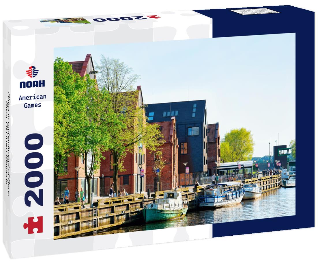 Ships in embankment of Dane River Old town Klaipeda 2000pc Puzzle