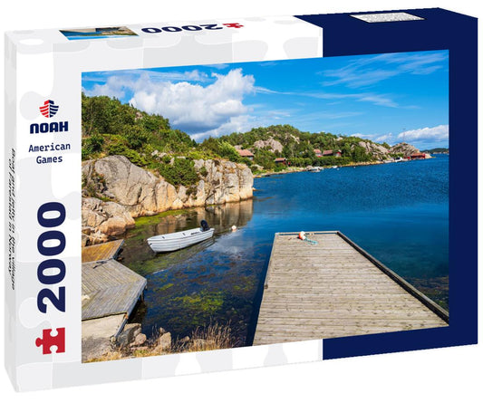 Noah Jigsaw Puzzle Boat and jetty in the village of Farestad in Norway 2000 pieces