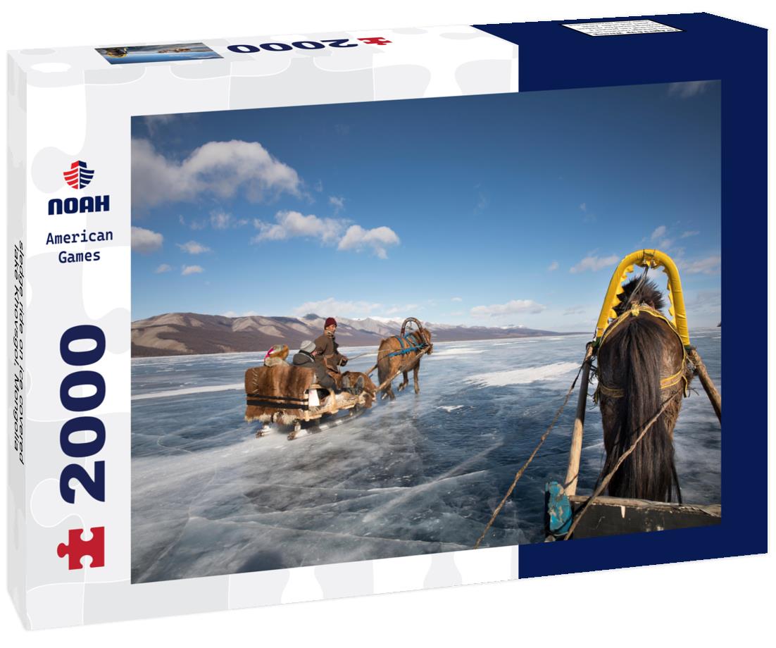 Noah Jigsaw Puzzle sledge ride on ice covered lake Khovsgol, Mongolia 2000 pieces