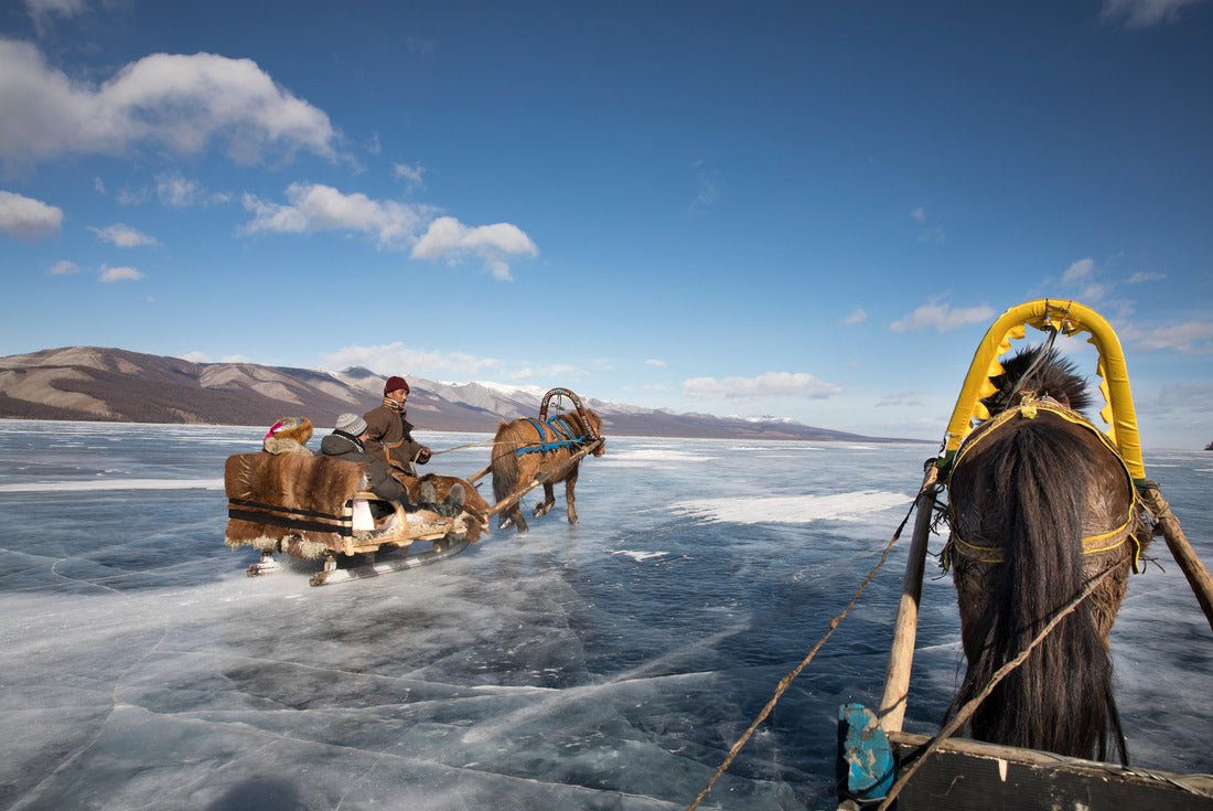 Noah Jigsaw Puzzle sledge ride on ice covered lake Khovsgol, Mongolia 2000 pieces