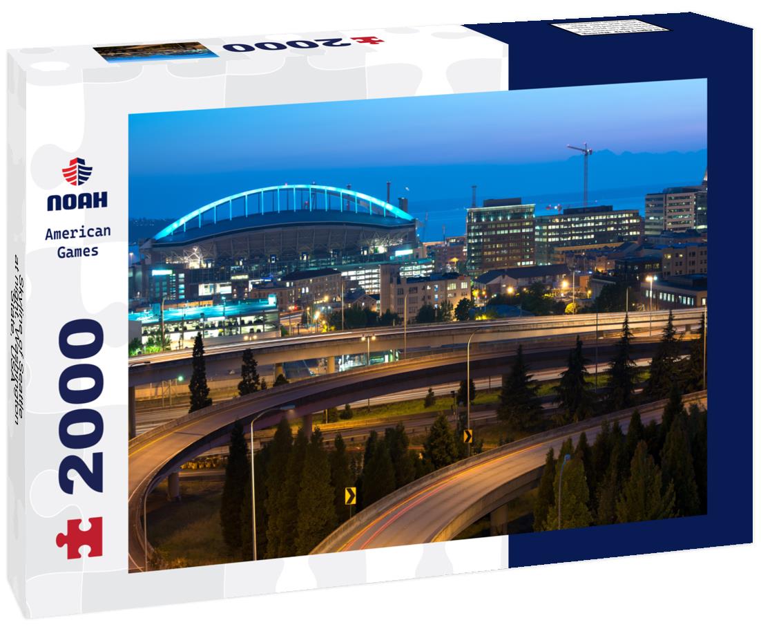 Noah Jigsaw Puzzle Skyline of Seattle at night, Washington State, USA 2000 pieces