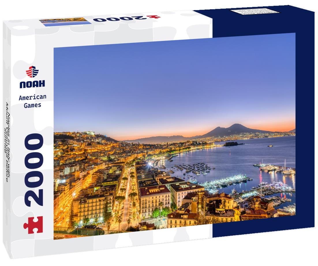 Naples in Italy with Mount Vesuvius before sunrise 2000pc Puzzle