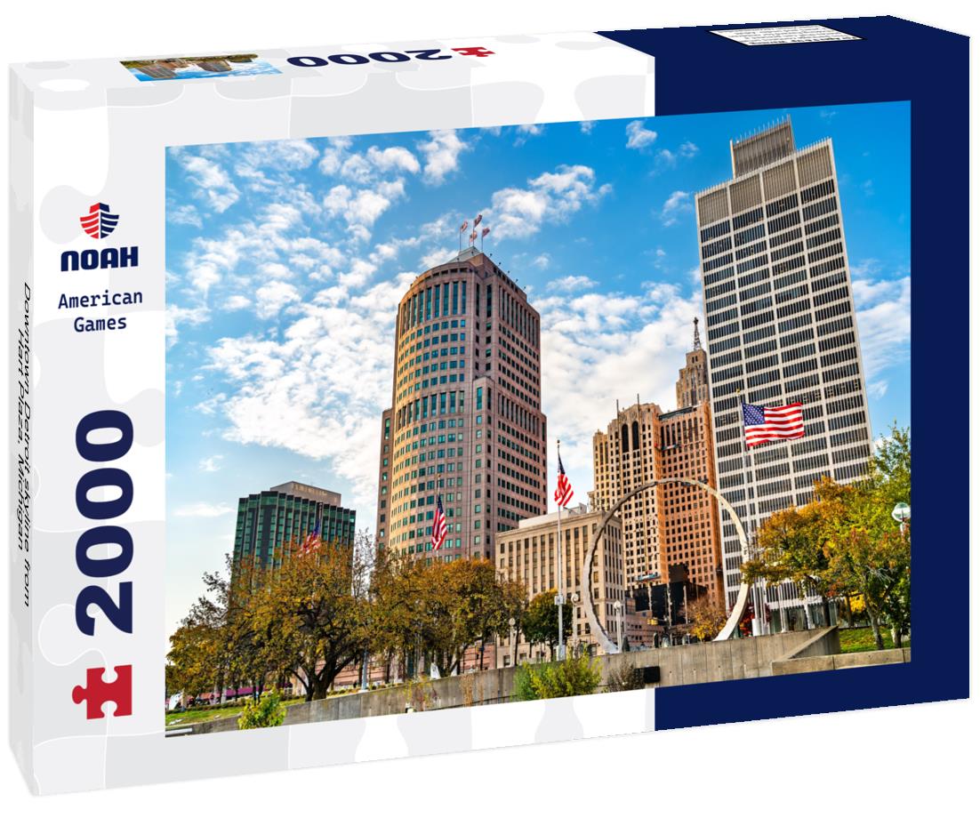 Noah Jigsaw Puzzle Downtown Detroit skyline from Hart Plaza, Michigan 2000 pieces