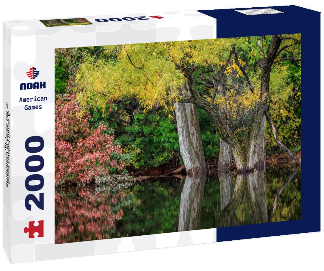 A small hidden pond in fall color in Oklahoma City 2000pc Puzzle