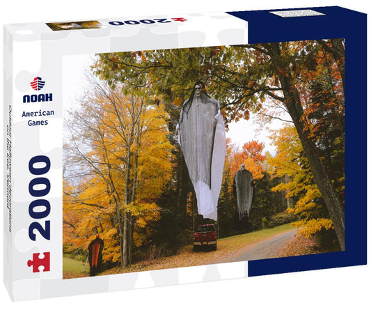Noah Jigsaw Puzzle Outdoor Halloween decorations on the tree, Vermont 2000 pieces