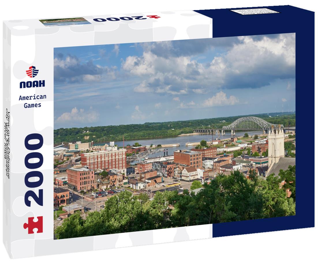 Noah Jigsaw Puzzle View over Dubuque city with Mississippi River Iowa 2000 pieces