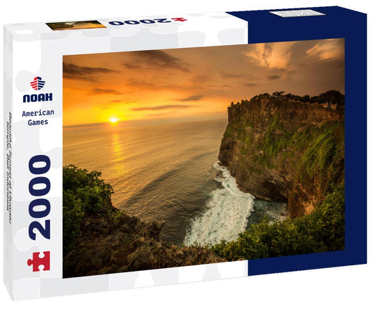 Noah Jigsaw Puzzle Beautiful Sunset at Uluwatu temple, Bali Indonesia 2000 pieces