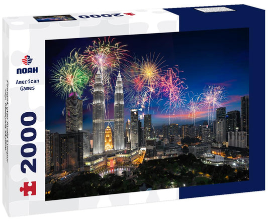 Noah Jigsaw Puzzle Firework over Kuala Lumpur city, Malaysia skyline 2000 pieces