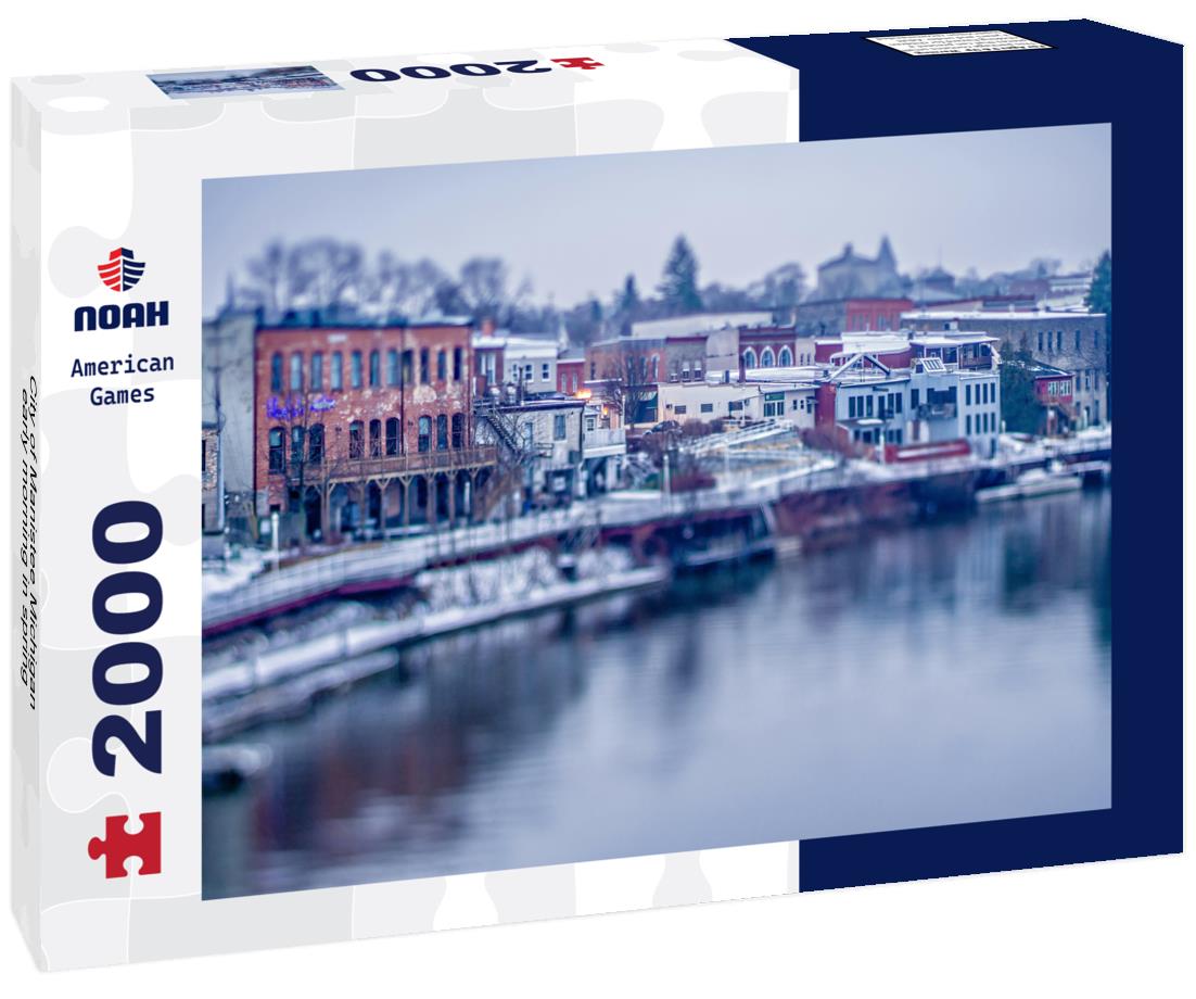 Noah Jigsaw Puzzle City of Manistee Michigan early morning in spring 2000 pieces