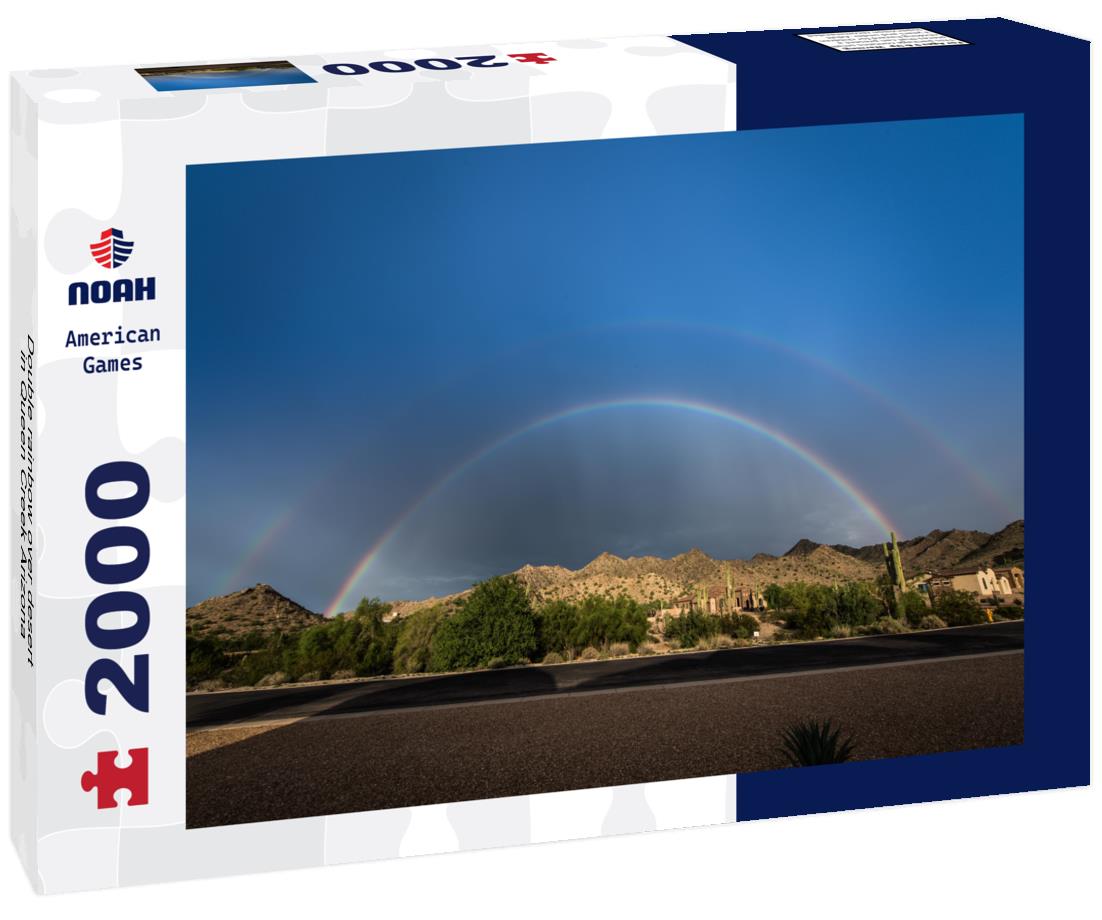 Noah Jigsaw Puzzle Double rainbow over desert in Queen Creek Arizona 2000 pieces