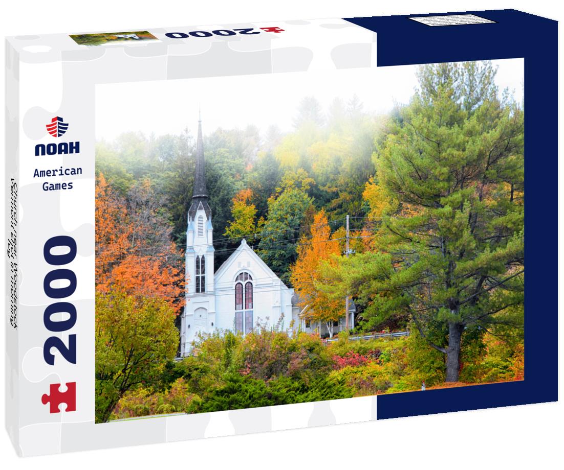 Noah Jigsaw Puzzle Church near Woodstock Vermont shot in morning fog 2000 pieces