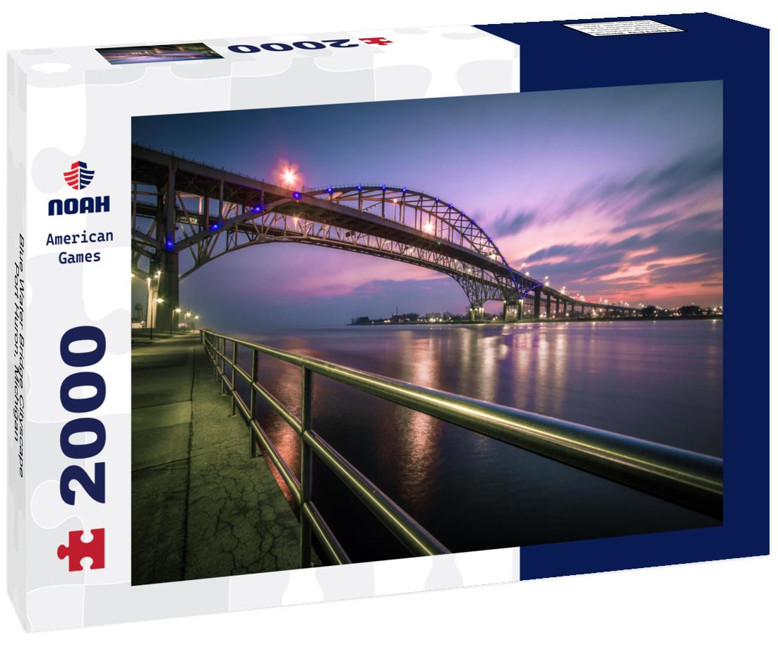 Noah Jigsaw Puzzle Blue Water Bridge Cityscape, Port Huron, Michigan 2000 pieces