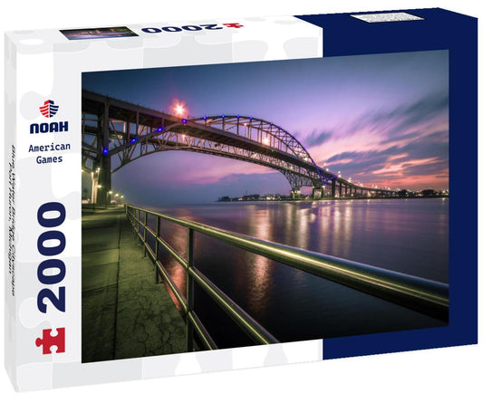 Noah Jigsaw Puzzle Blue Water Bridge Cityscape, Port Huron, Michigan 2000 pieces