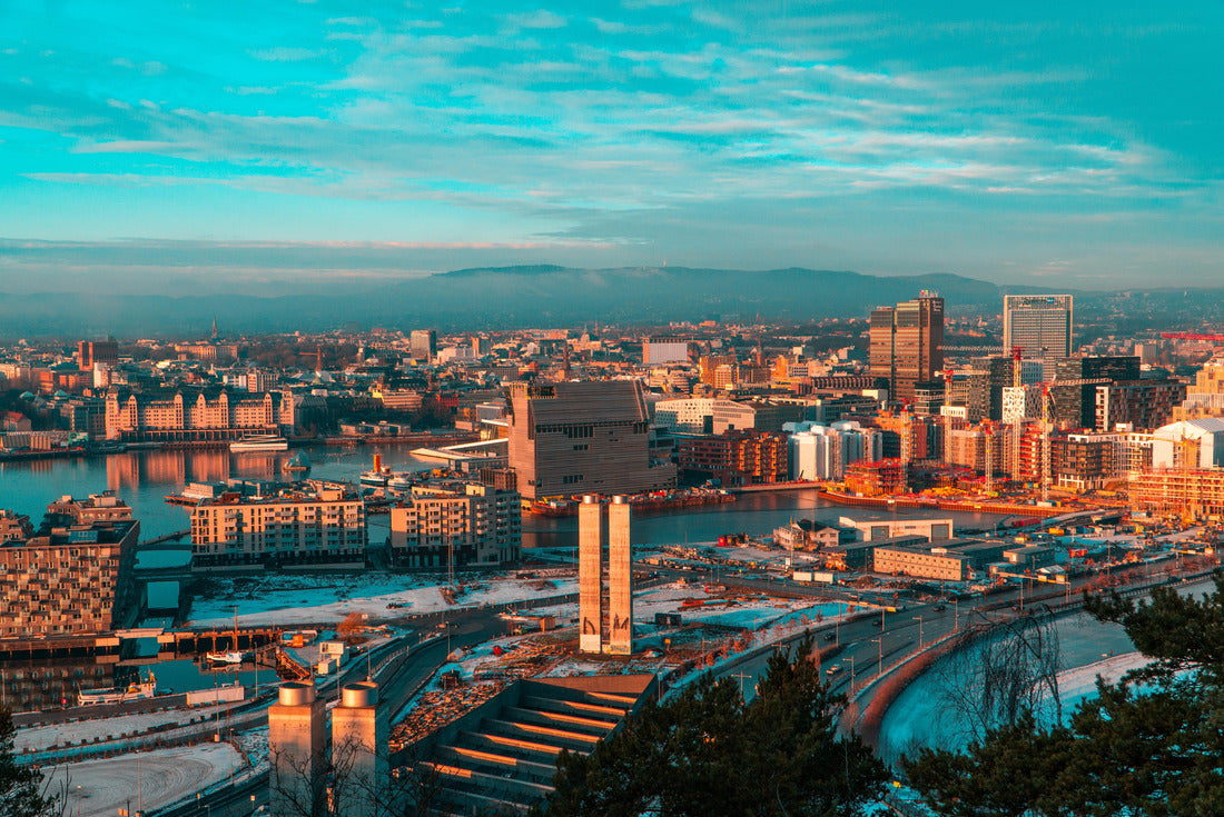 Sunset in Beautiful architecture Oslo city Norway 2000pc Puzzle