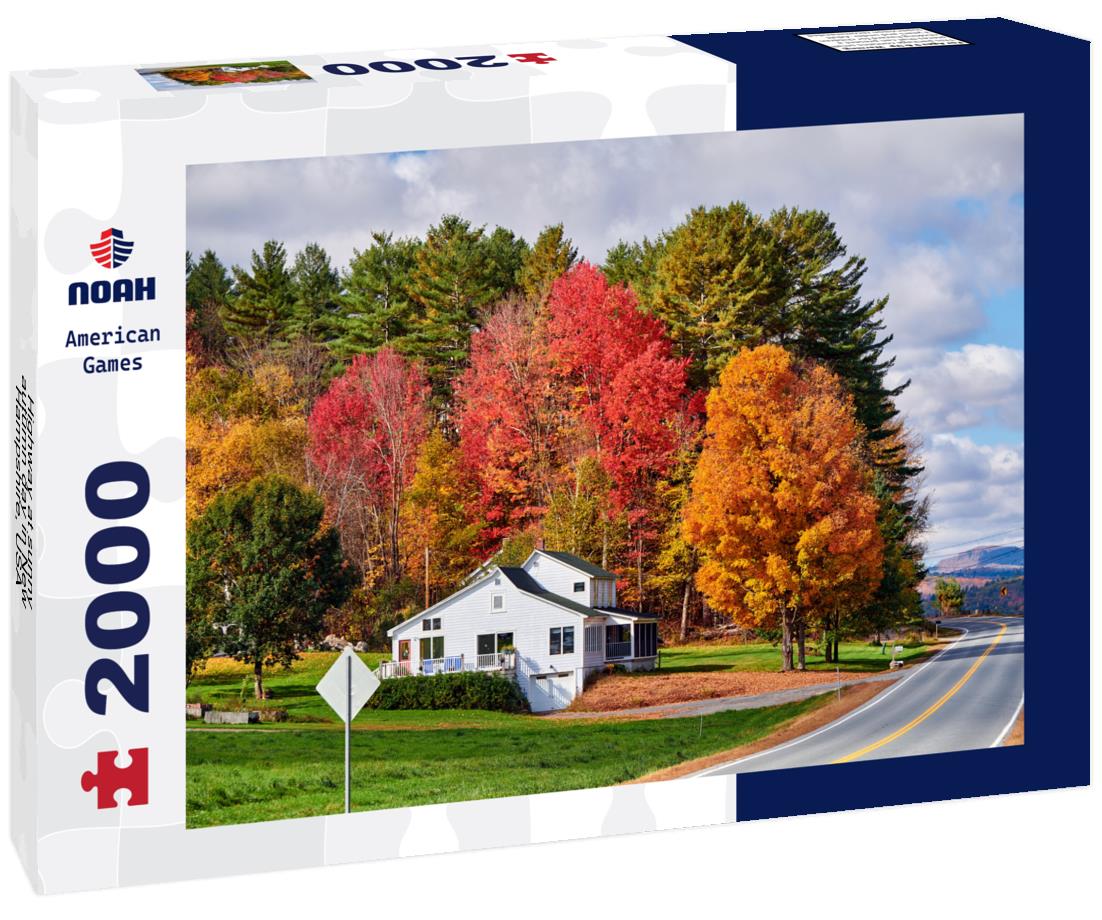 Highway at sunny autumn day in New Hampshire, USA 2000pc Puzzle