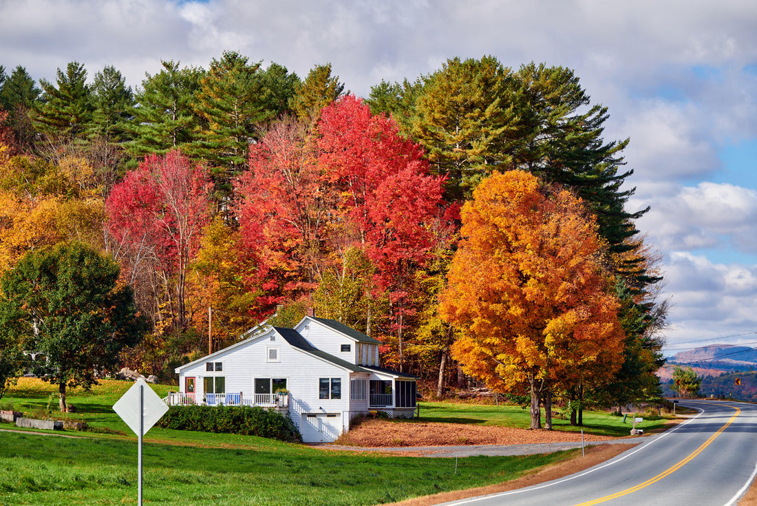 Highway at sunny autumn day in New Hampshire, USA 2000pc Puzzle