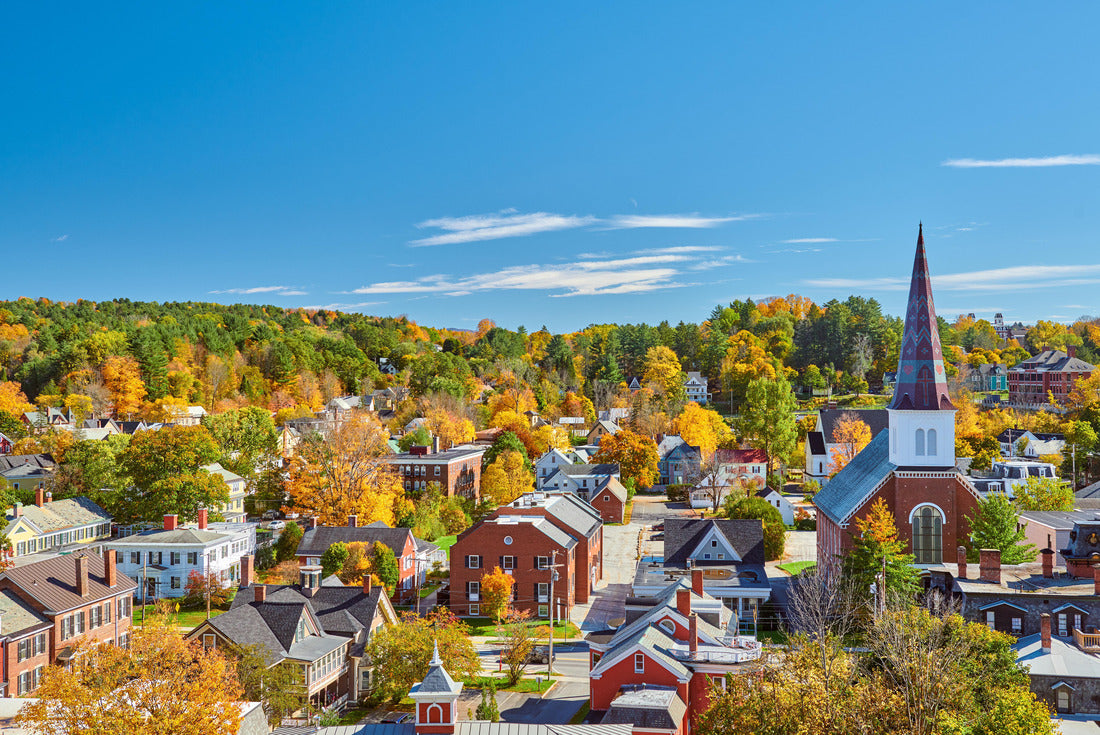Montpelier town skyline at autumn in Vermont, USA 2000pc Puzzle