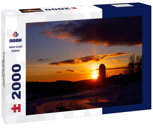 Noah Jigsaw Puzzle Sunset over the Farm in Chenango County, New York 2000 pieces