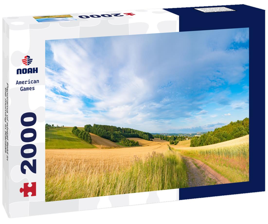 Noah Jigsaw Puzzle Panorama of wheat field in the morning in Kansas 2000 pieces