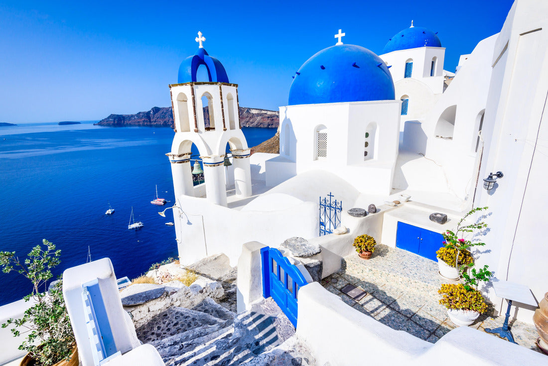 Oia, Santorini, Greece - Blue church and caldera 2000pc Puzzle