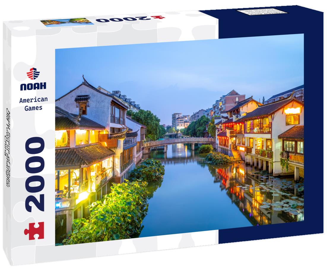 Noah Jigsaw Puzzle Night Scene of Qibao Old Town in Shanghai, China 2000 pieces