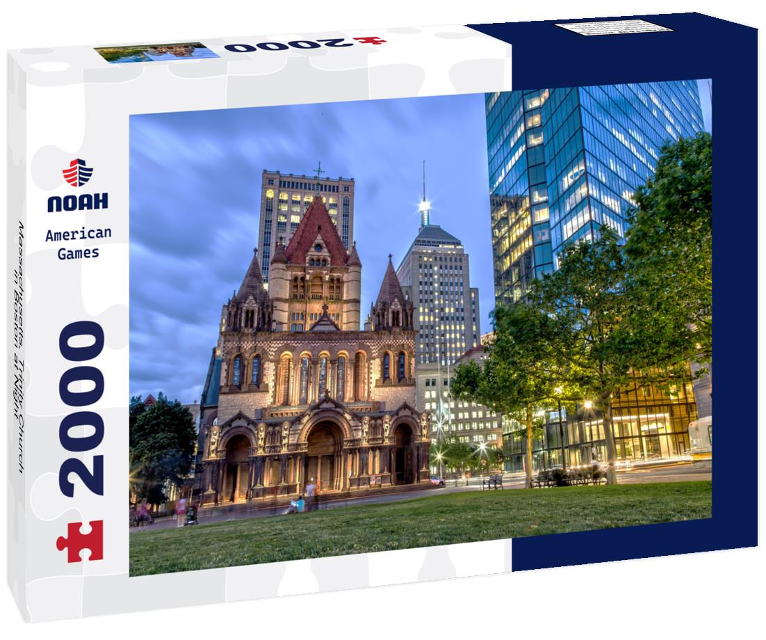 Noah Jigsaw Puzzle Massachusetts, Trinity Church in Boston at Night 2000 pieces