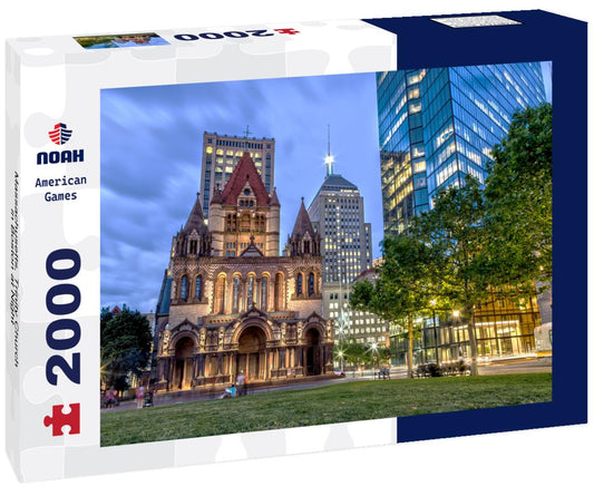 Noah Jigsaw Puzzle Massachusetts, Trinity Church in Boston at Night 2000 pieces