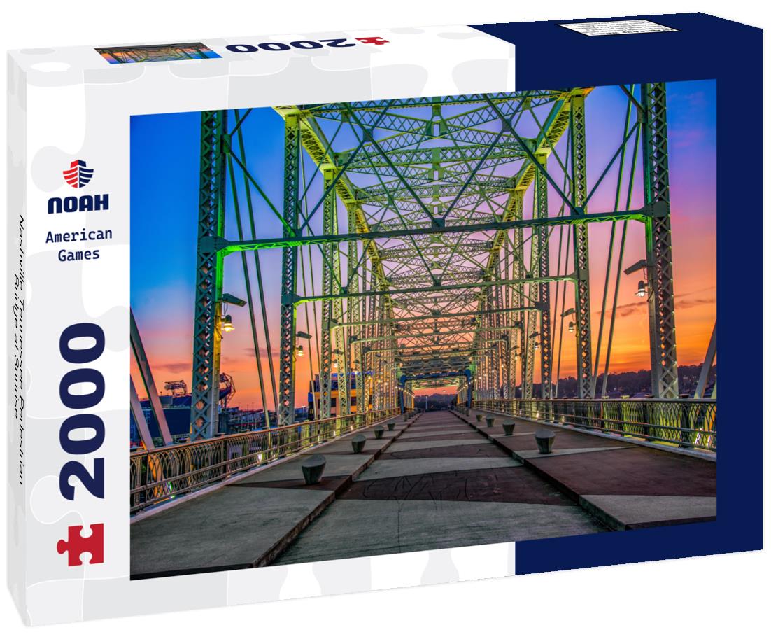 Noah Jigsaw Puzzle Nashville Tennessee Pedestrian Bridge at Sunrise 2000 pieces