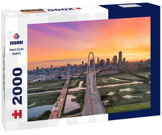 Noah Jigsaw Puzzle Dallas, Texas, USA Downtown Drone Skyline Aerial 2000 pieces