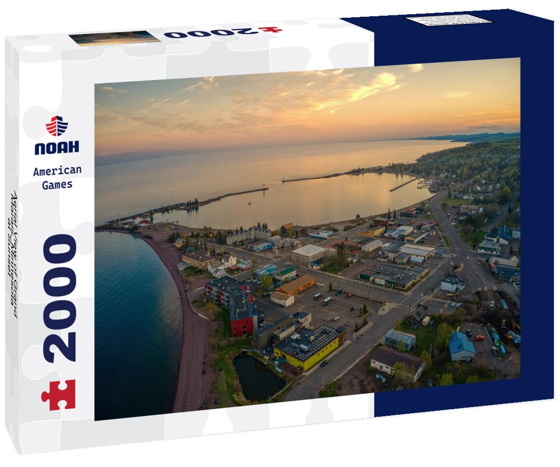 Aerial View of Grand Marais, Minnesota at Sunset 2000pc Puzzle