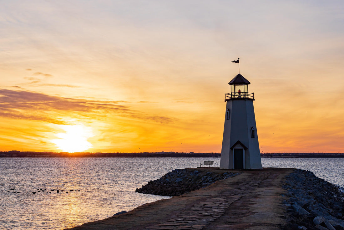 Noah Jigsaw Puzzle Landscape of the Lake Hefner lighthouse Oklahoma 2000 pieces