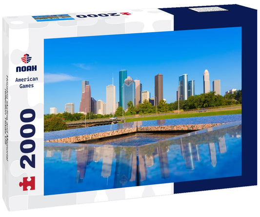 Noah Jigsaw Puzzle Houston skyline and Memorial reflection Texas US 2000 pieces