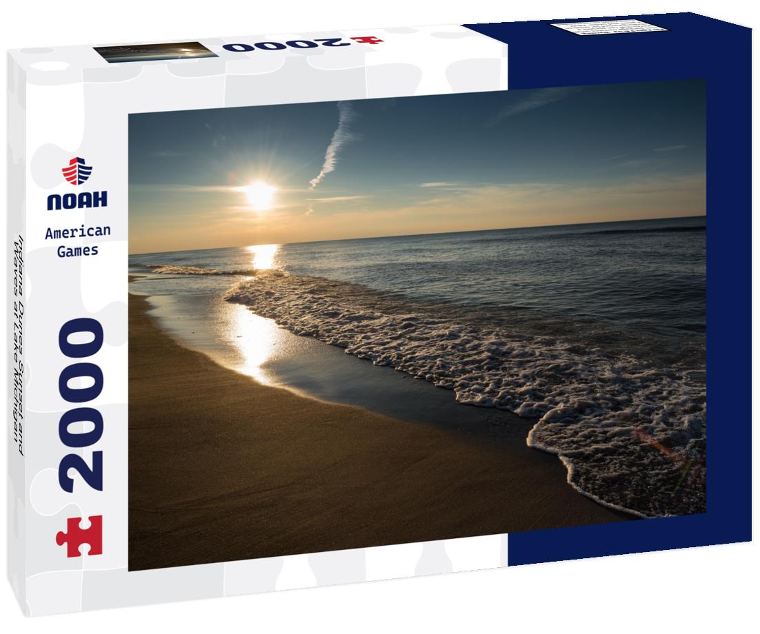 Noah Jigsaw Puzzle Indiana Dunes Sunset and Waves at Lake Michigan 2000 pieces