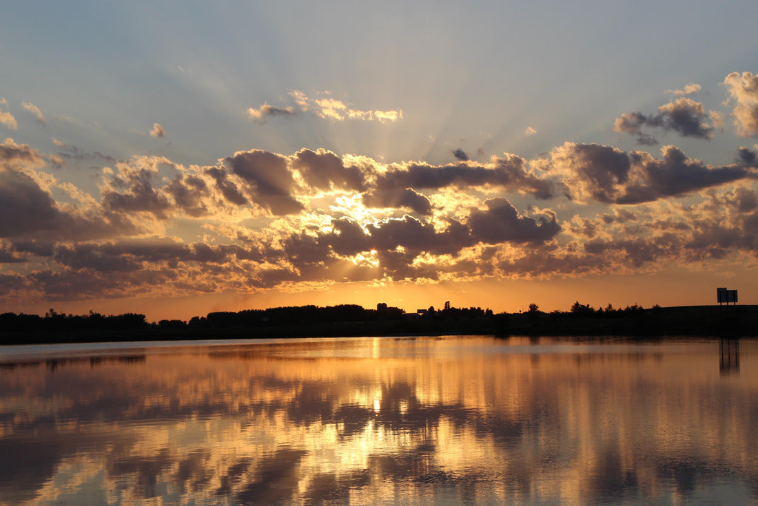 Sunset over Grundy County Lake summer 2018 Iowa 2000pc Puzzle