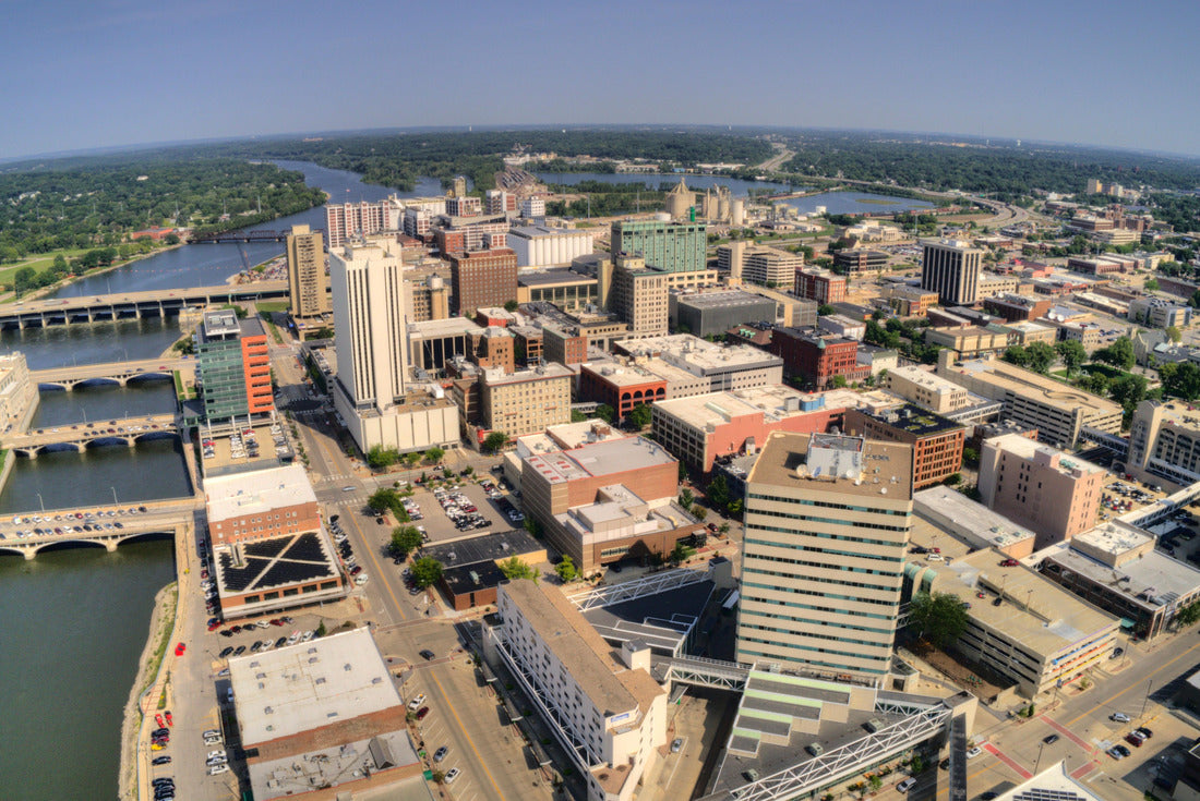 Noah Jigsaw Puzzle Aerial View of Cedar Rapids, Iowa during Summer 2000 pieces
