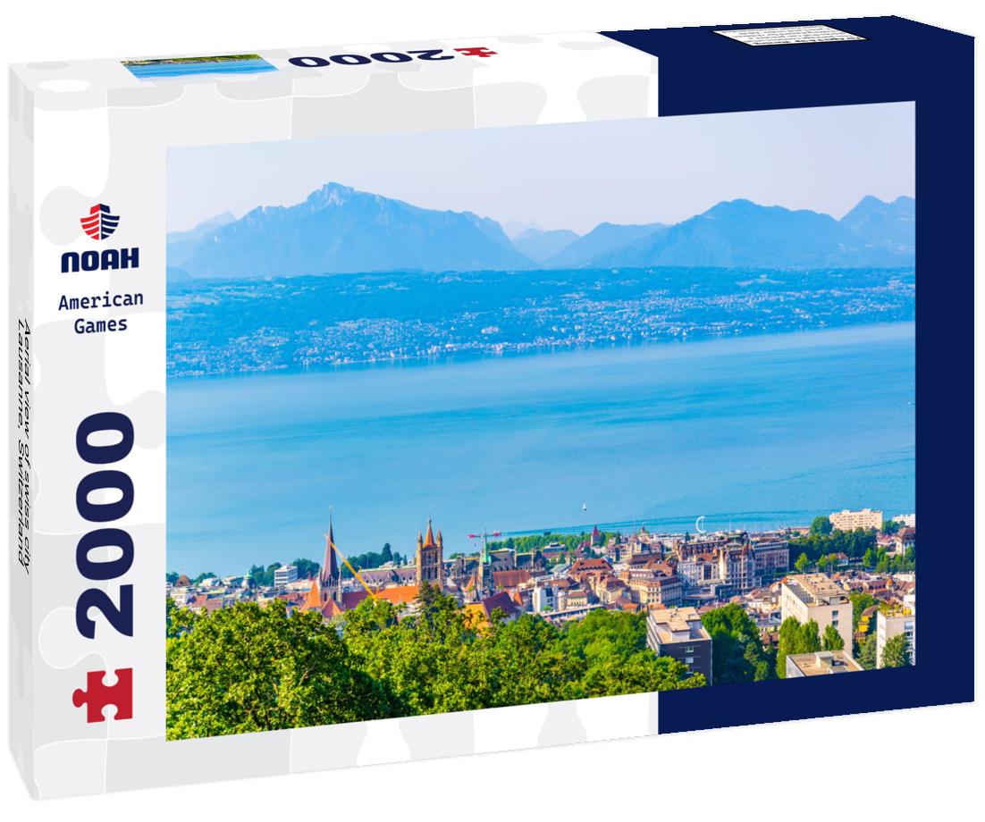 Aerial view of swiss city Lausanne, Switzerland 2000pc Puzzle