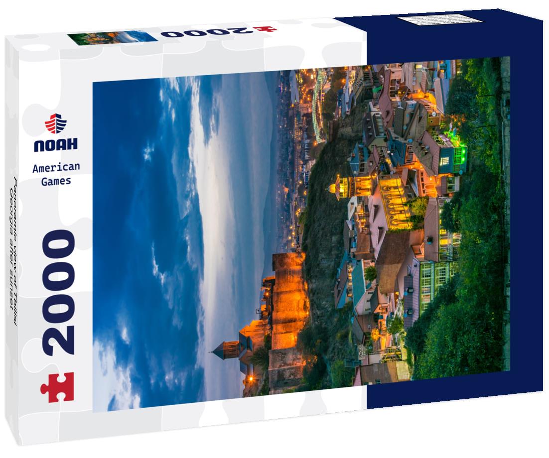 Noah Jigsaw Puzzle Panoramic view of Tbilisi, Georgia after sunset 2000 pieces