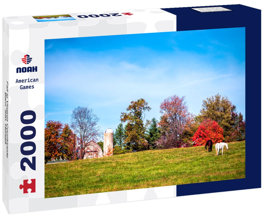 Noah Jigsaw Puzzle Fall in Virginia Countryside Barn, Silo, Horses 2000 pieces
