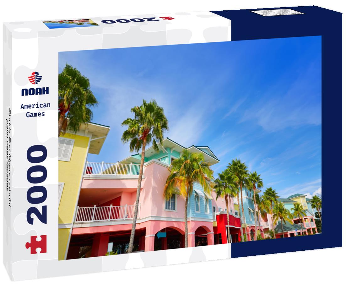 Noah Jigsaw Puzzle Florida Fort Myers colorful palm trees facades 2000 pieces