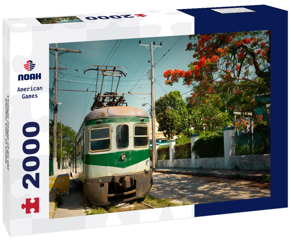 Vintage image of an old electric train in Cuba 2000pc Puzzle