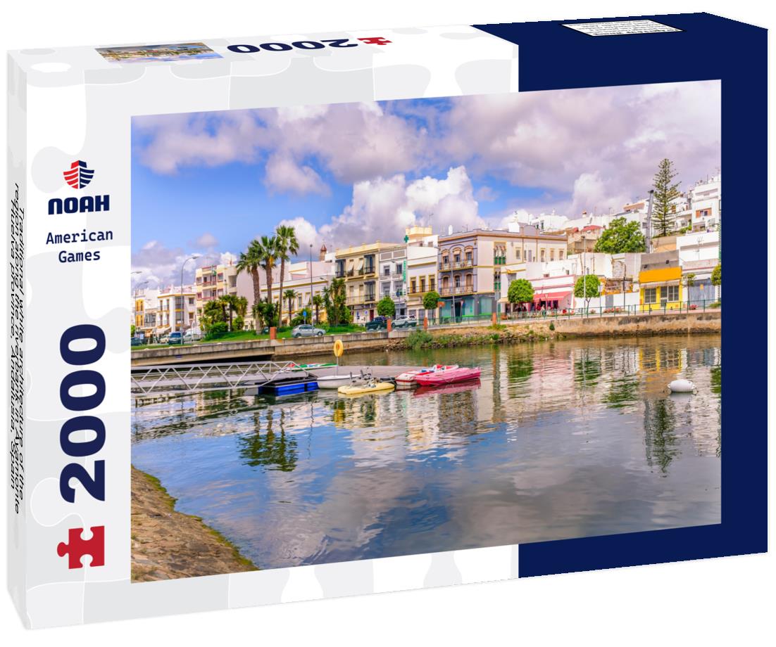 Traditional white architecture of the region along the riverbank in Ayamonte, Huelva province, Andalusia, Spain 2000pc Puzzle